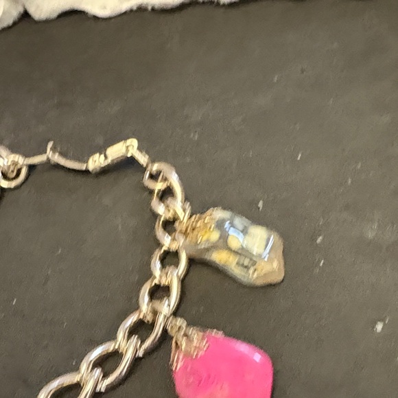 Chic Silver Plated Multicolour Stones Charm Bracelet From Germany - Picture 2 of 9